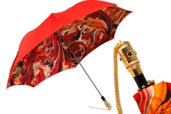 Abstract Red Radiance: Exclusive Umbrella with Abstract Design in Red