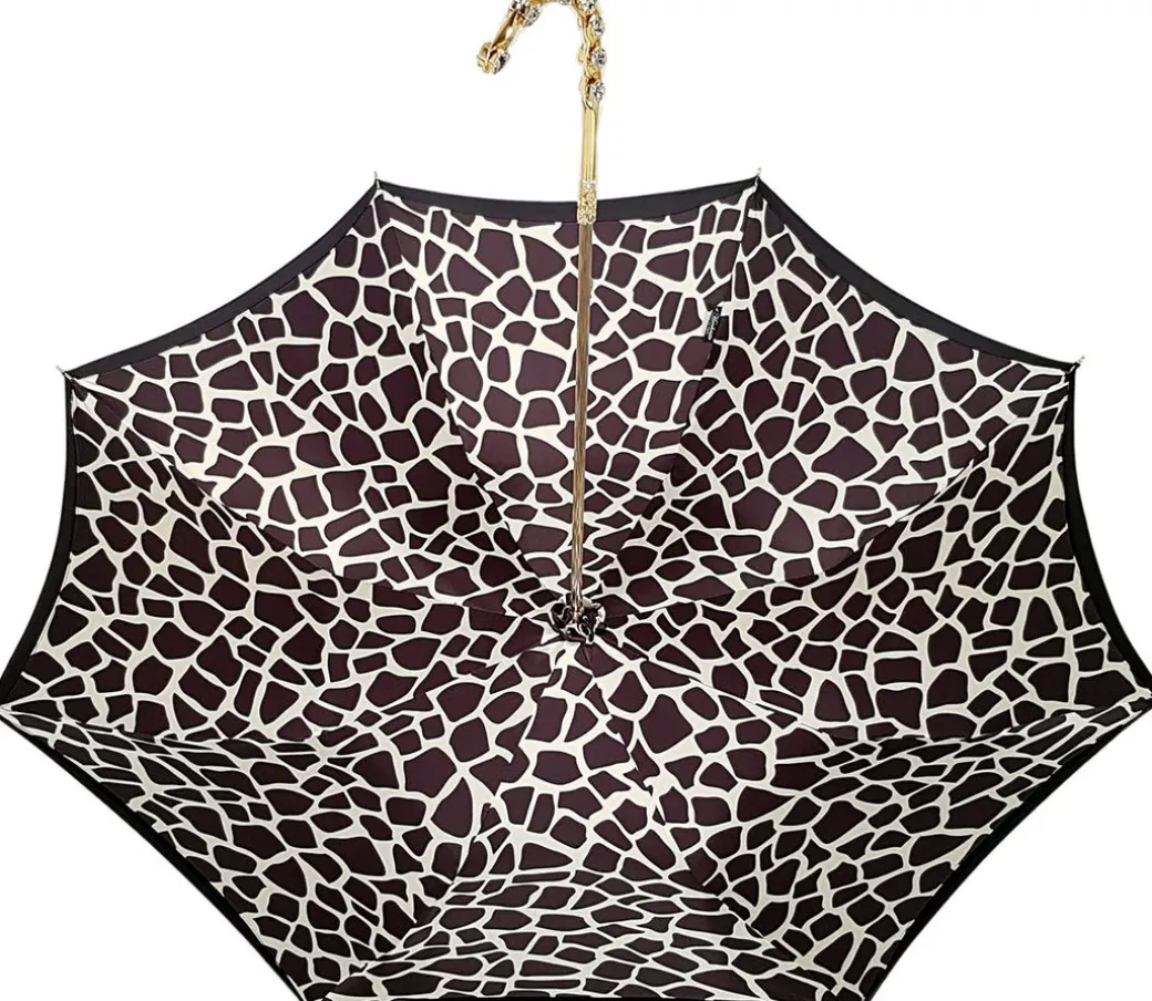 Animalier giraffato - Ombrello elegante e impreziosito da 14 grandi cr