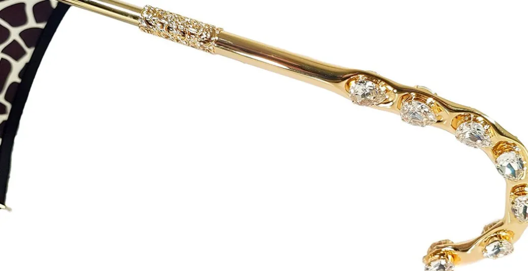 Animalier giraffato - Ombrello elegante e impreziosito da 14 grandi cr