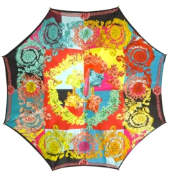 Artisan Italian Umbrella with Luxurious Hand-Enameled Toucan Handle