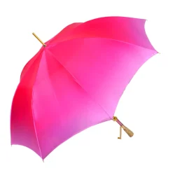 Artisan Pink Floral Umbrella with Crystal Handle & Exquisite Hand-Pain