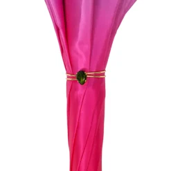 Artisan Pink Floral Umbrella with Crystal Handle & Exquisite Hand-Pain