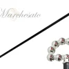 Bastone brillante con sfere e cristalli - placcato Argento925