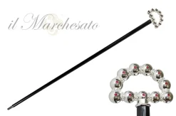 Bastone brillante con sfere e cristalli - placcato Argento925