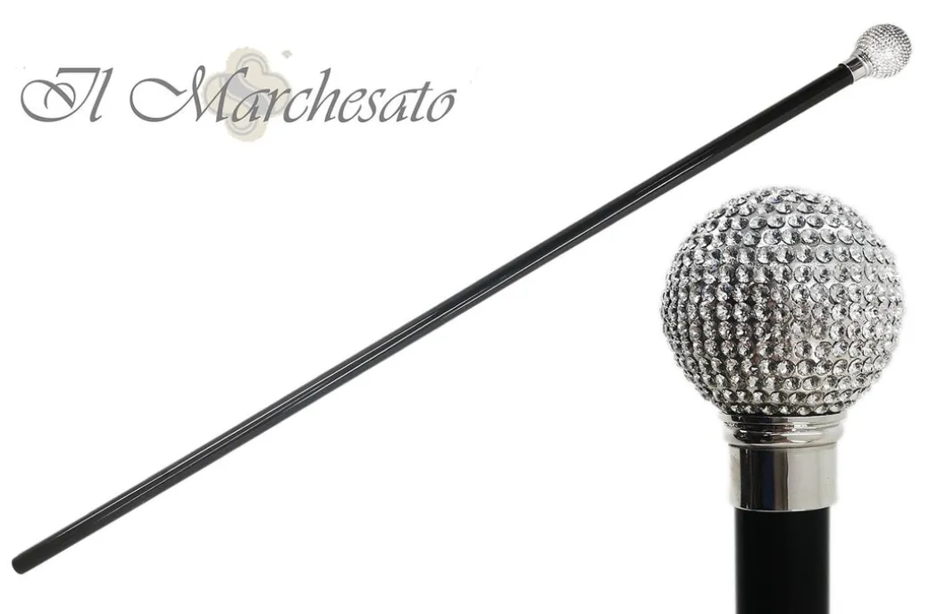 Bastone con Sfera tempestata di cristalli Swarovski
