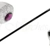 Bastone da cerimonia elegante con pomolo abbellito con cristalli e ame