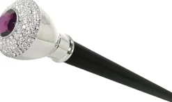 Bastone da cerimonia elegante con pomolo abbellito con cristalli e ame