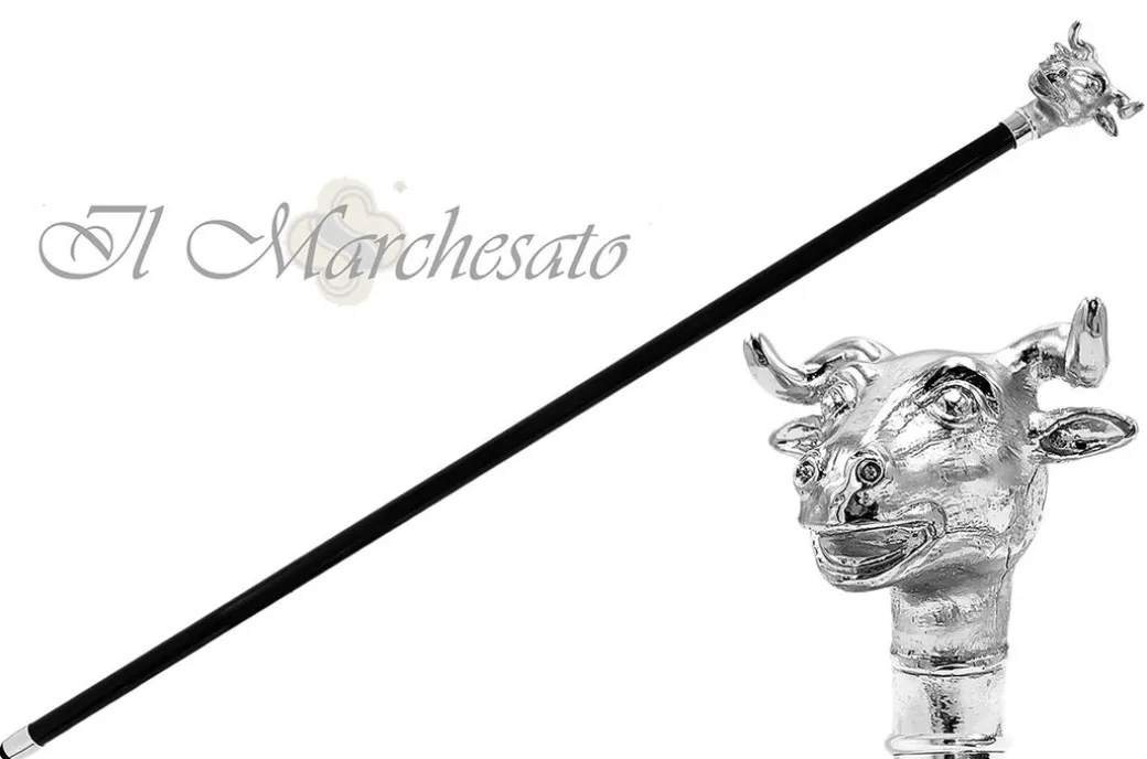 Bastone da collezione - Toro argentato