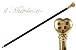 Bastone da collezione con cuore dorato 24K