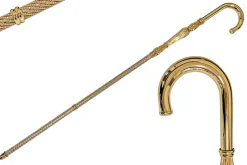 Bastone da passeggio 24k placcato oro di lusso incastonato con migliai