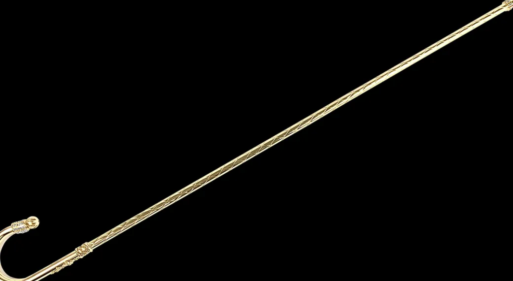 Bastone da passeggio 24k placcato oro di lusso