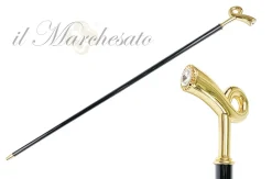 Bastone da passeggio per uomo - robusta maniglia in ottone 24k placcat