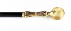 Bastone da passeggio robusto ed elegante - sfera in ottone a specchio