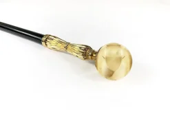 Bastone da passeggio robusto ed elegante - sfera in ottone a specchio