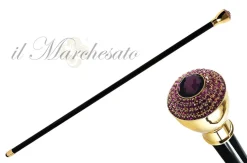 Bastone di lusso - pomo con cristalli di fucsia