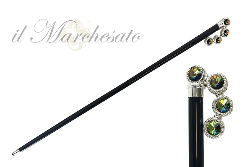 Bastone di lusso con cristalli multicolore