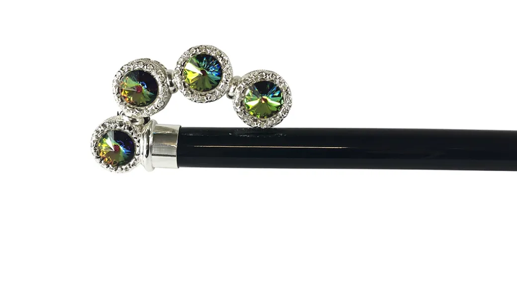 Bastone di lusso con cristalli multicolore