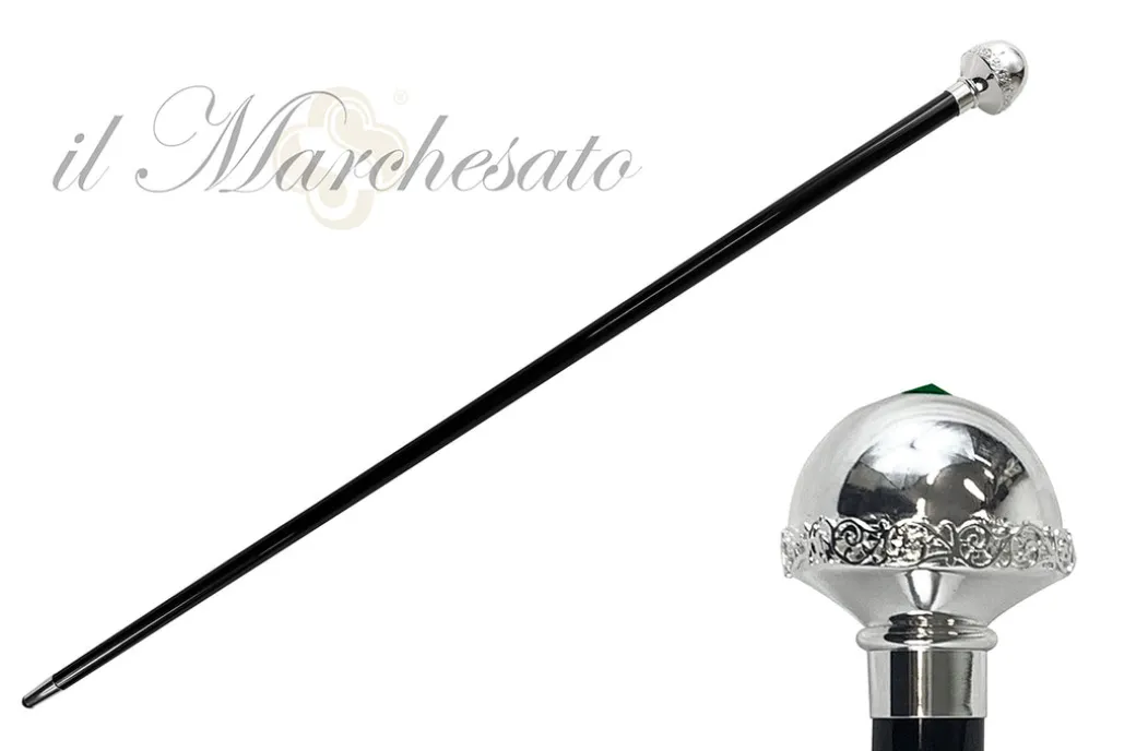 Bastone elegante con pomolo placcato argento