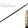 Bastone placcato oro 24K con perle
