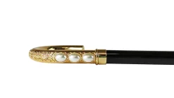 Bastone placcato oro 24K con perle