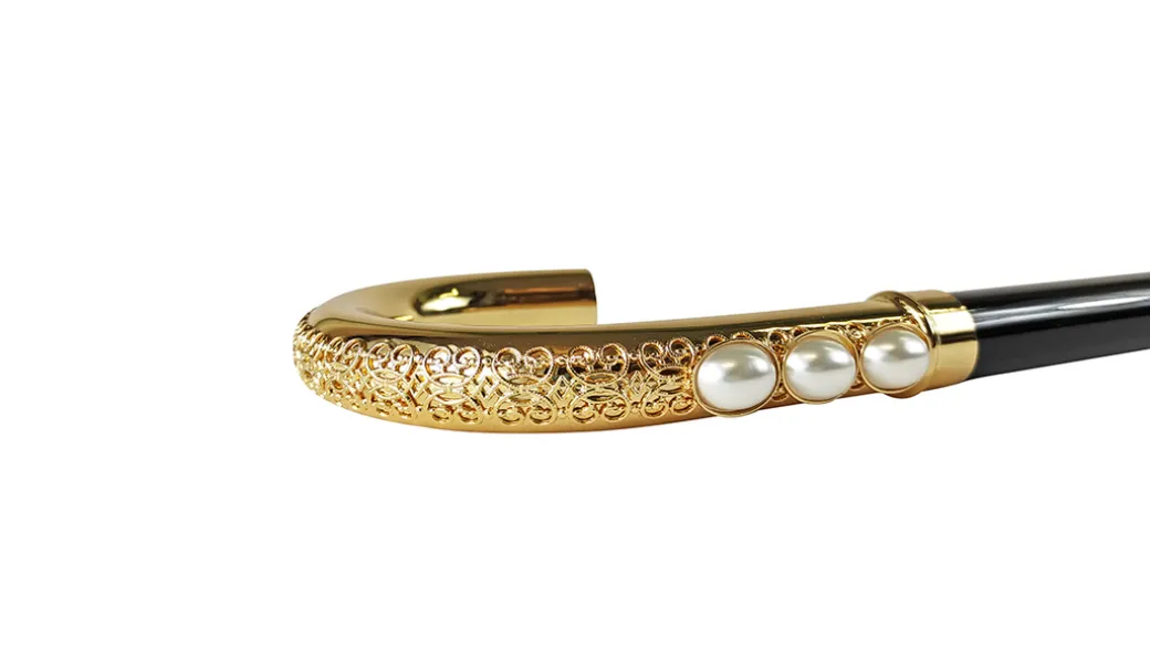 Bastone placcato oro 24K con perle