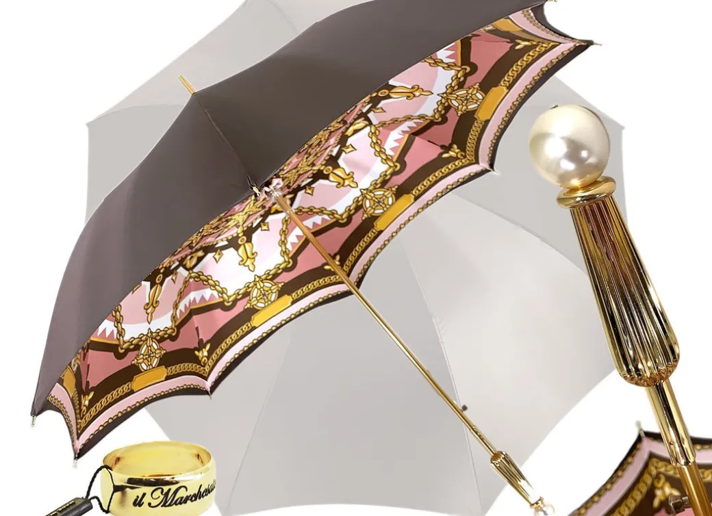 Beautiful Red Women's Umbrella con Peacock Design Hight Quality Luxury Umbrella
