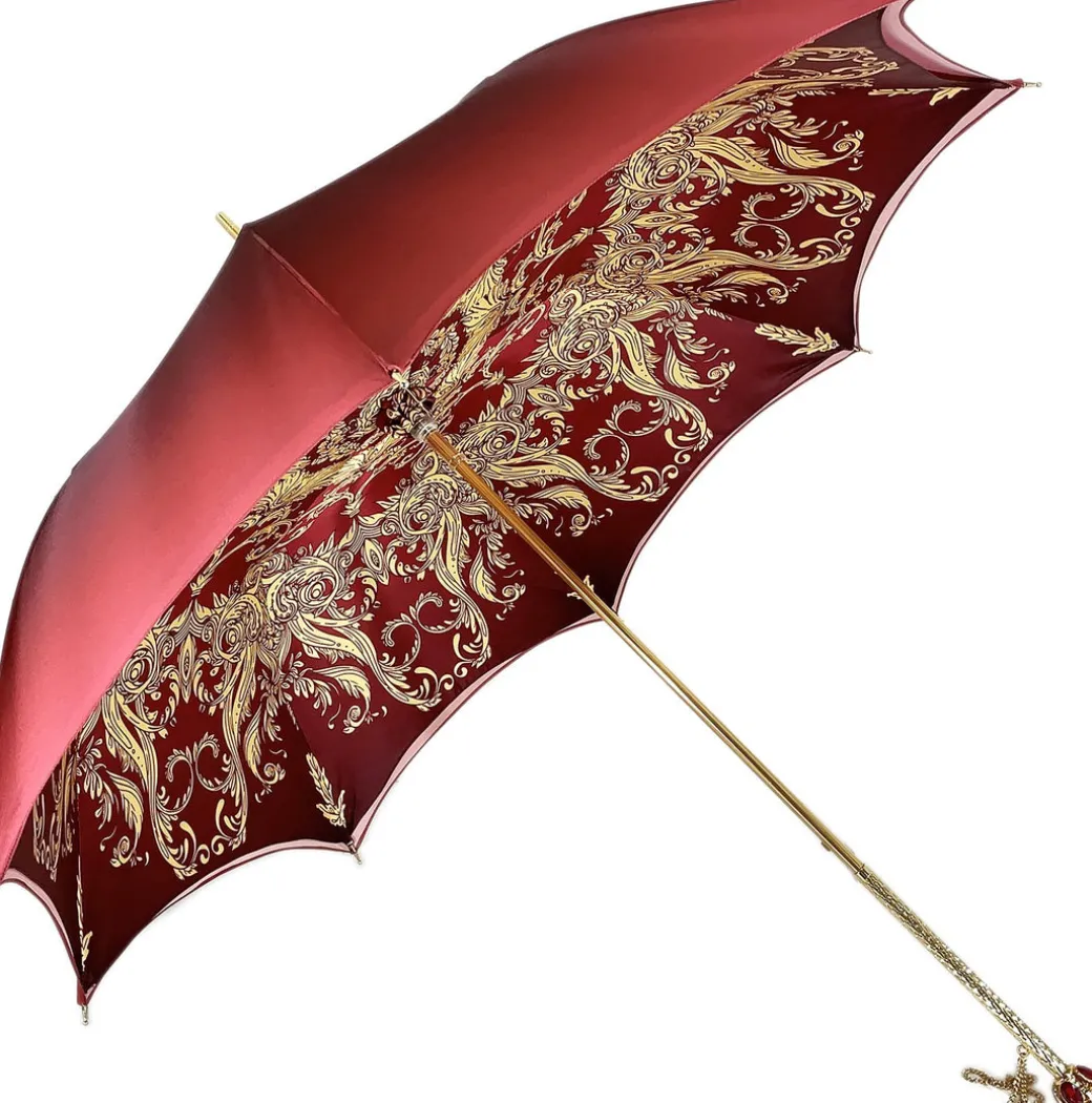 Beautiful Red Women's Umbrella con Stampato Peacock Design Hight Quality Luxury Umbrella