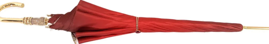 Bella ombrello da donna rossa con stampato Pavone Design Hight qualità di lusso ombrello
