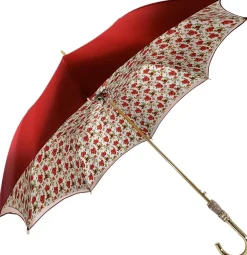 Bella ombrello da donna rossa con stampato Pavone Design Hight qualità di lusso ombrello