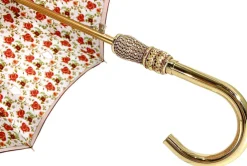 Bella ombrello da donna rossa con stampato Pavone Design Hight qualità di lusso ombrello