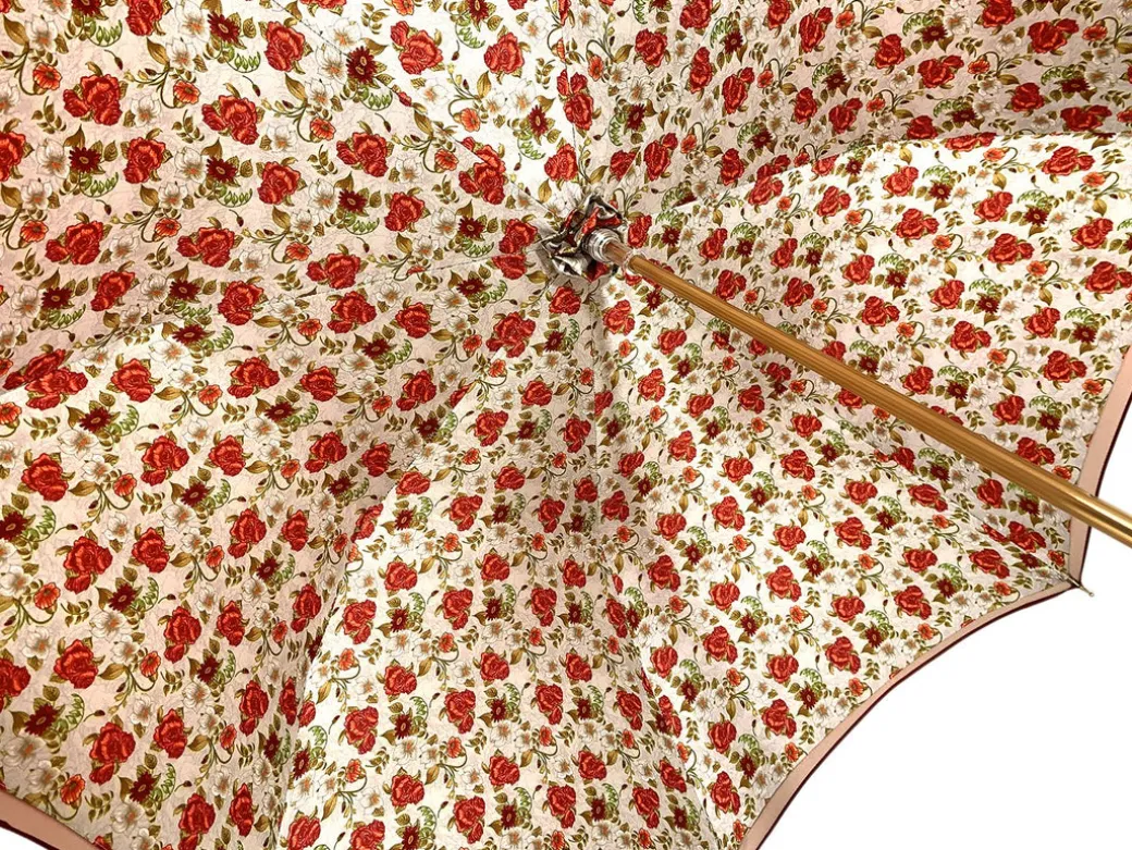 Bella ombrello da donna rossa con stampato Pavone Design Hight qualità di lusso ombrello
