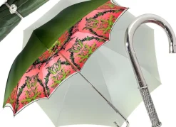 Bellissima Ombrella da donna rossa con ombrello di lusso di qualità alta di design di pavone stampato