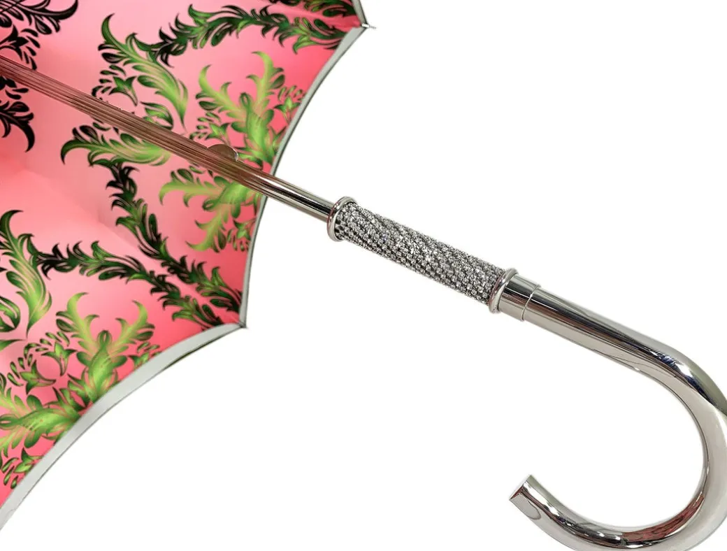 Bellissima Ombrella da donna rossa con ombrello di lusso di qualità alta di design di pavone stampato