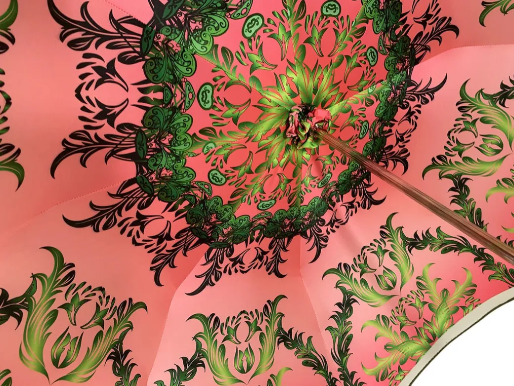 Bellissima Ombrella da donna rossa con ombrello di lusso di qualità alta di design di pavone stampato