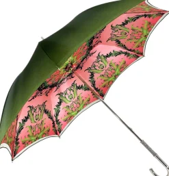 Bellissima Ombrella da donna rossa con ombrello di lusso di qualità alta di design di pavone stampato