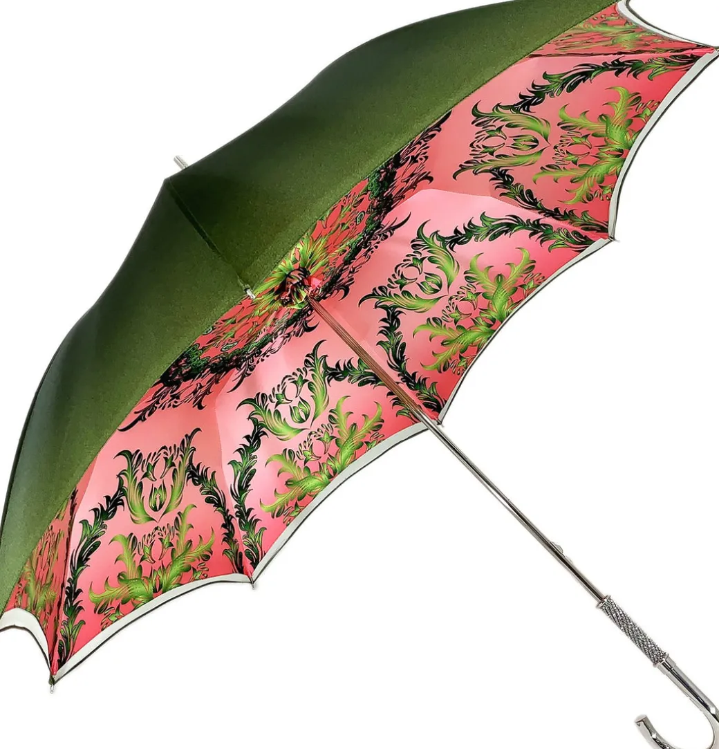 Bellissima Ombrella da donna rossa con ombrello di lusso di qualità alta di design di pavone stampato