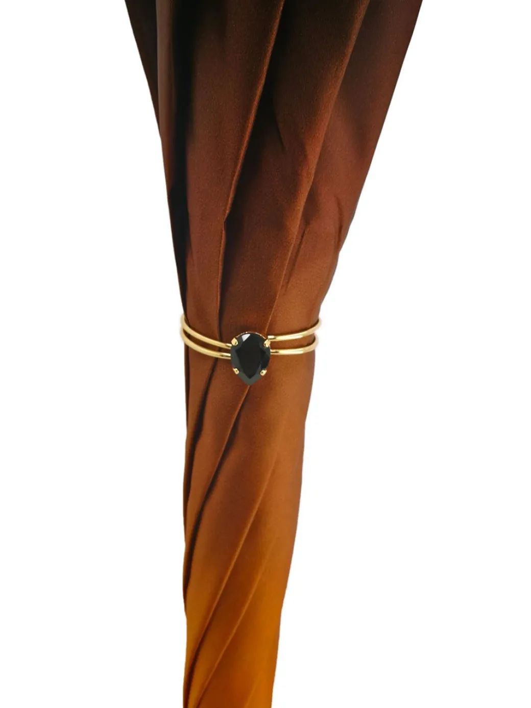Bellissimo Doppio Baldacchino Ombrello in un Lussuoso di Color Marrone in Raso di Moda Ombrello
