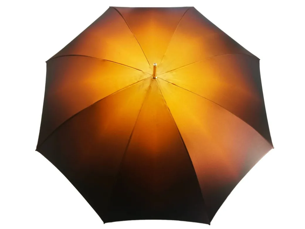 Bellissimo Doppio Baldacchino Ombrello in un Lussuoso di Color Marrone in Raso di Moda Ombrello
