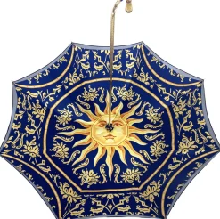 Bellissimo ombrello doppio tessuto in un lussuoso raso blu