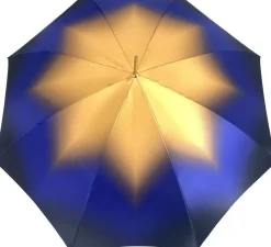 Bellissimo ombrello doppio tessuto in un lussuoso raso blu