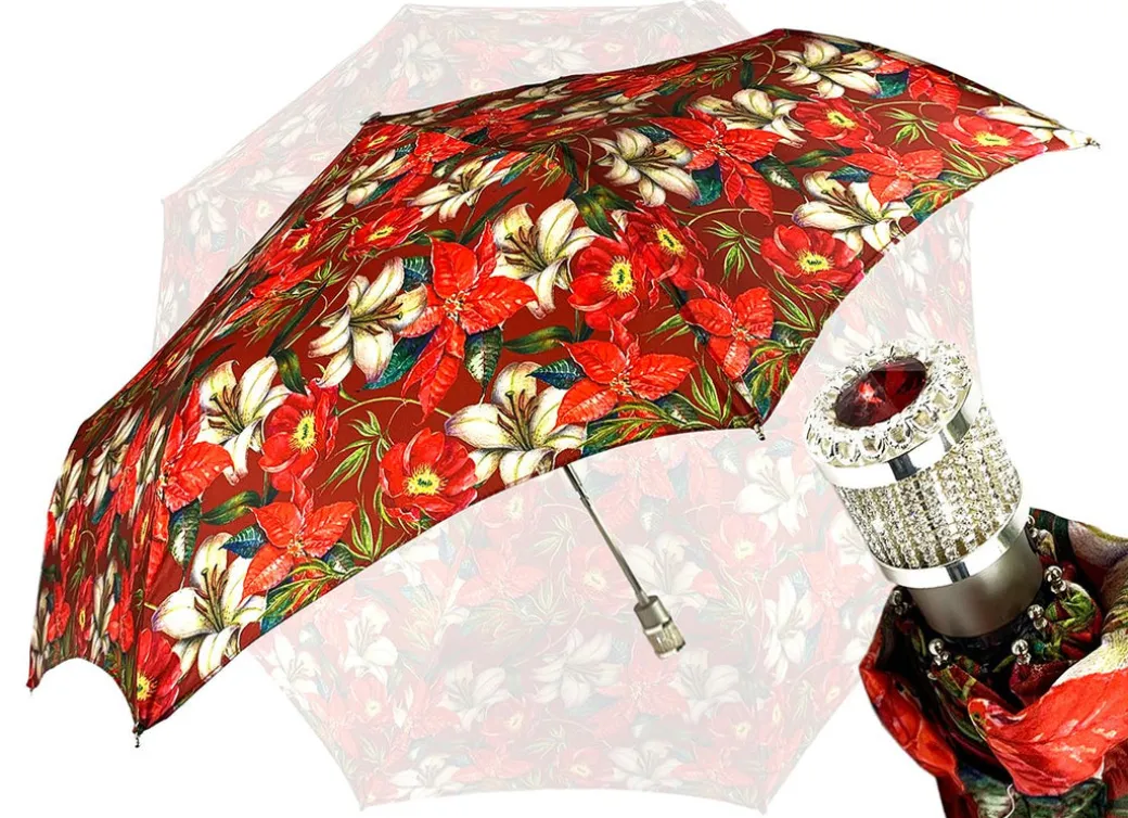 Bellissimo Ombrello Pieghevole Con Motivo A Fiori