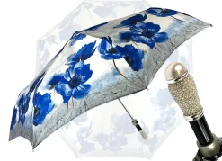 Bellissimo ombrello pieghevole con papaveri blu