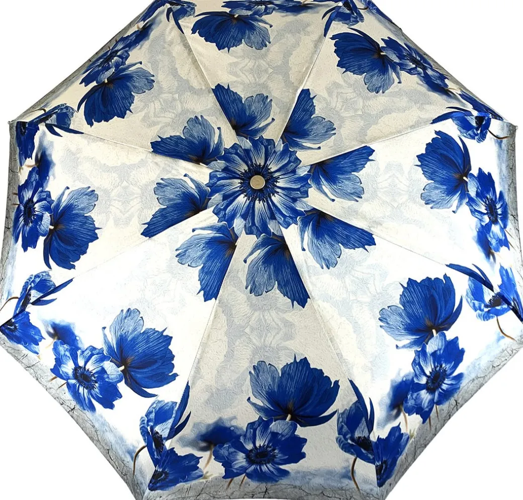 Bellissimo ombrello pieghevole con papaveri blu