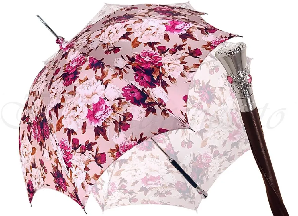Bellissimo parasole rosa fiorito