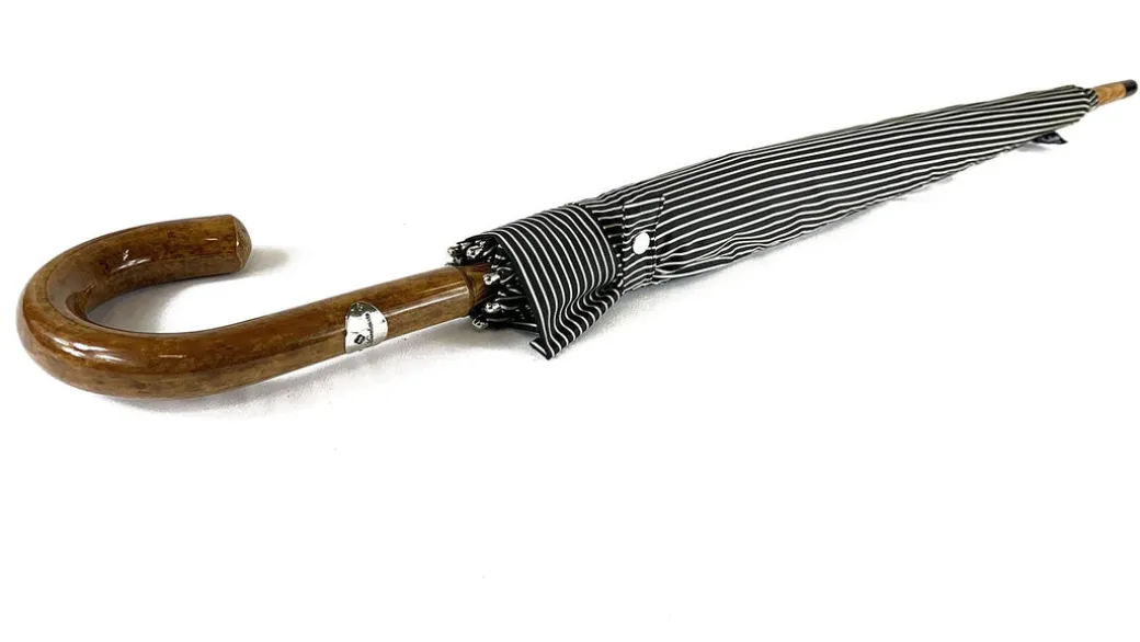 Black&White ombrello in Legno Malacca curvato amano