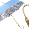 Blue Royalty: Light Blue Umbrella with Elegant Gold Handle