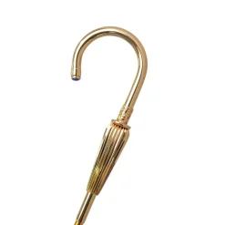 Blue Royalty: Light Blue Umbrella with Elegant Gold Handle