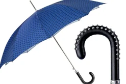 Blue Umbrella with Textured Scales and Rock-Style Studded Handle