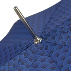 Blue Umbrella with Textured Scales and Rock-Style Studded Handle