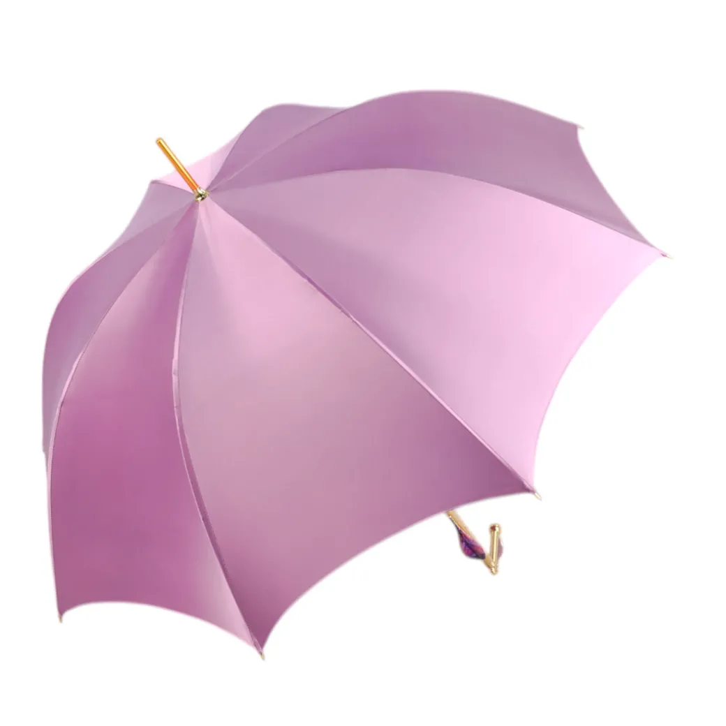 Blushing Elegance: Pink Umbrella with Delicate Floral Accents